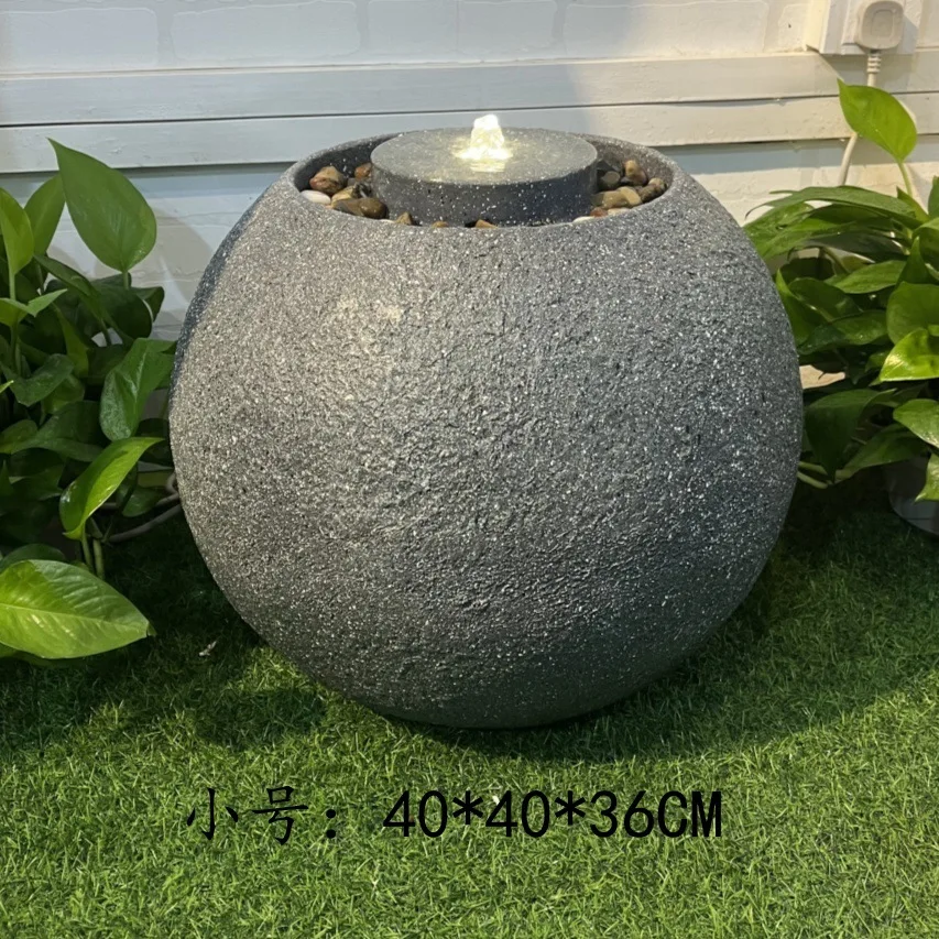 HZX Modern Design Garden Stone Marble Water Fountain Home Office Desktop Water Fountain Tabletop Resin Statue Fountain