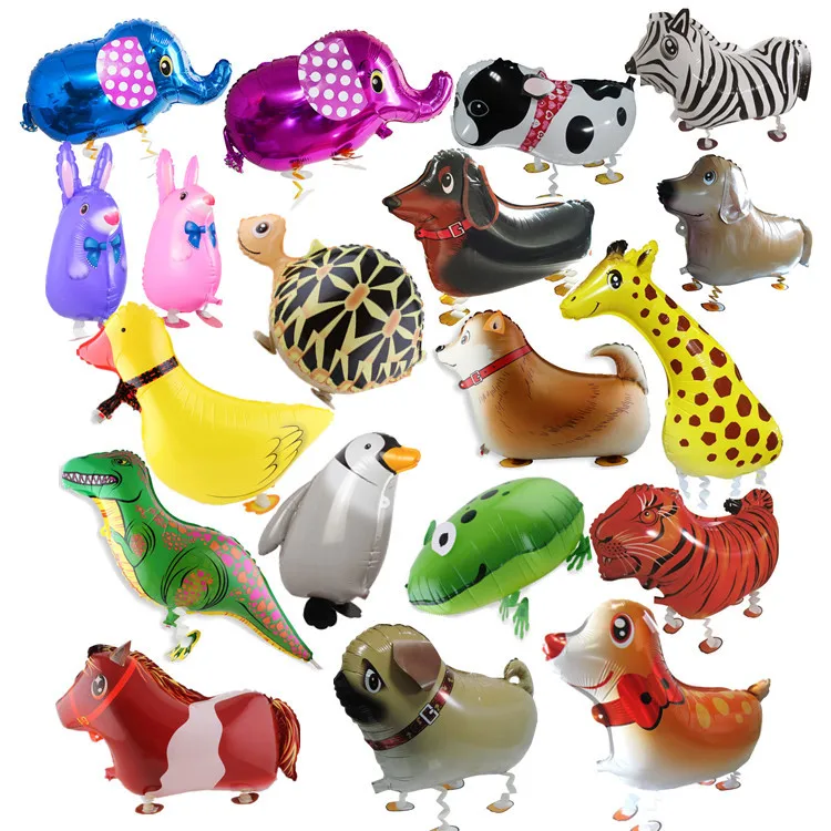Walking Animal Balloons Banner Set Pet aluminum foil Balloons Birthday Party Animal Themed Party Favors