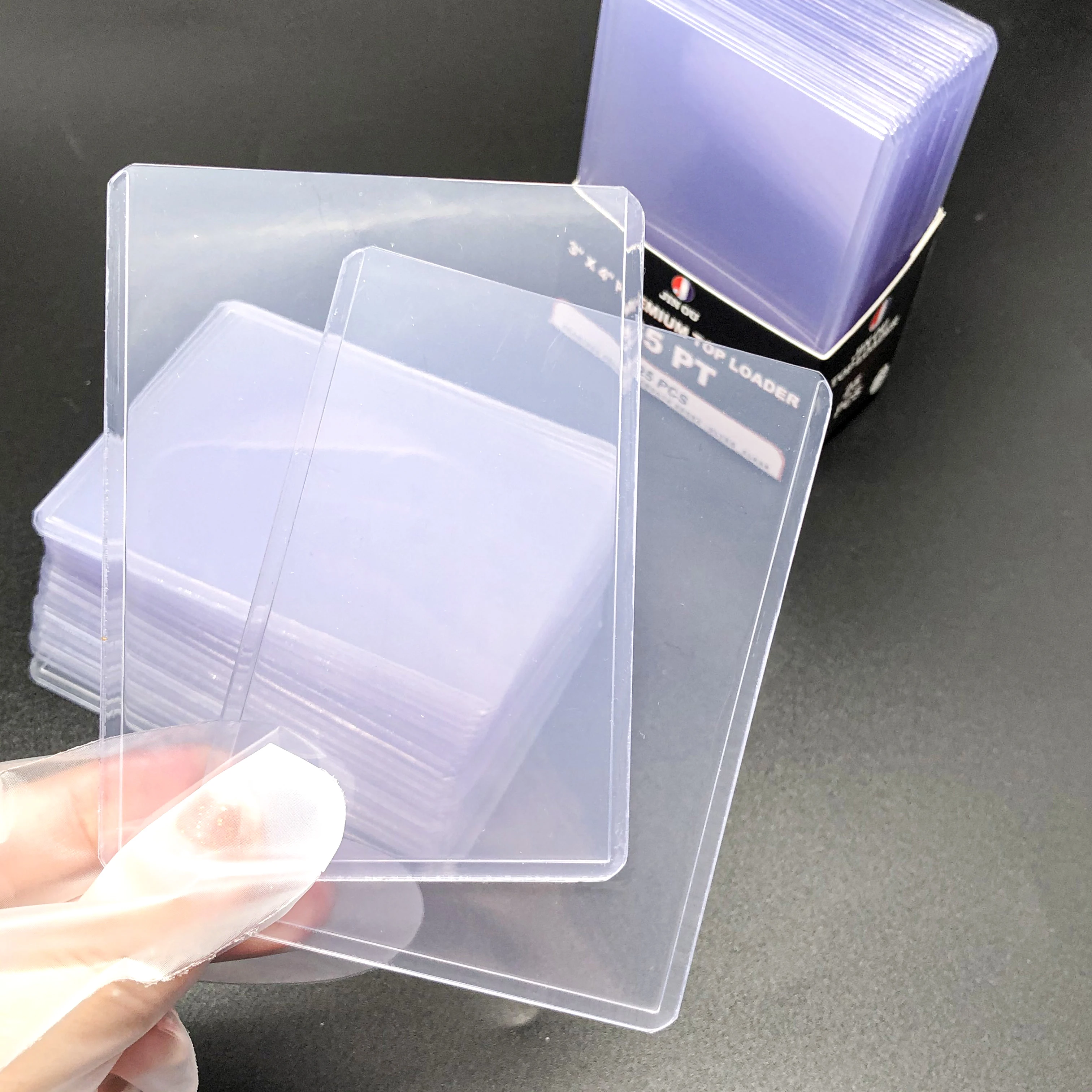 Premium 2 sides film coated PVC topload seamless custom competitive price JO-KY-01 toploader