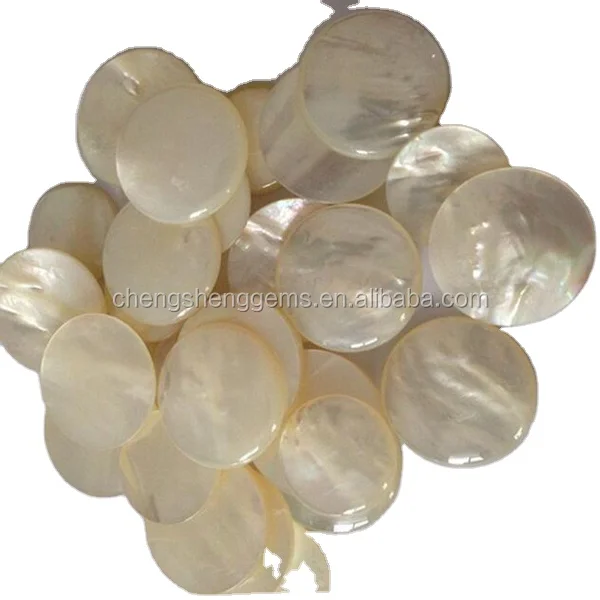 White Mother Of Pearl Shell Half Round Cabochons For Fine Jewelry Setting