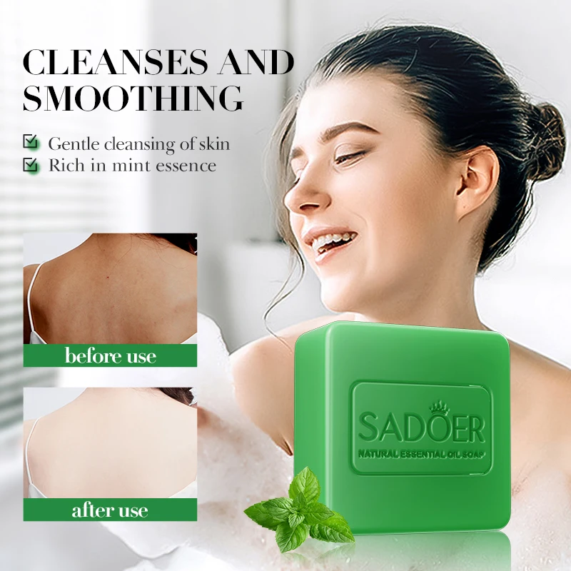Wholesale SADOER Private Label Ginger Mint Coconut Sea Salt Orange Plant Extract Essential Oil Vitamin C Body Clean Solid Soap