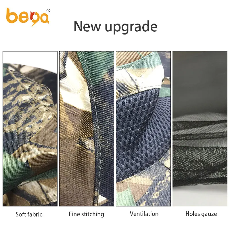 Outdoor fishing mosquito head net bee-proof  breathable sun mask mesh hat