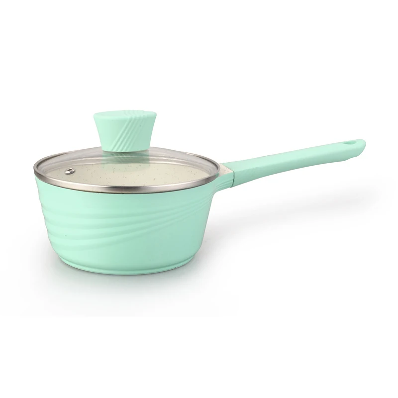 Twill household small customizable kitchen milk pot with glass lid