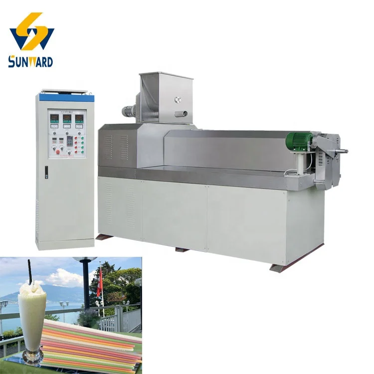 Eco-Friendly Bar Accessories Edible Grain Straws Extruder Machine Equipment Manufacturer Maker Plant Machinery