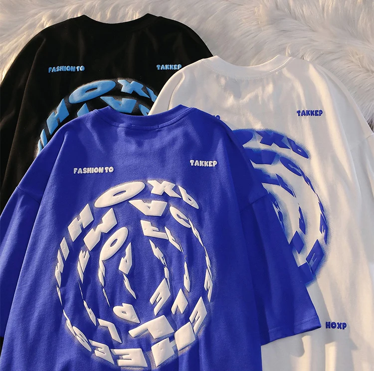 Puff Paint Shirt Custom T-Shirts Puff Print Front and Back Puff Printing Hoodie Tshirt