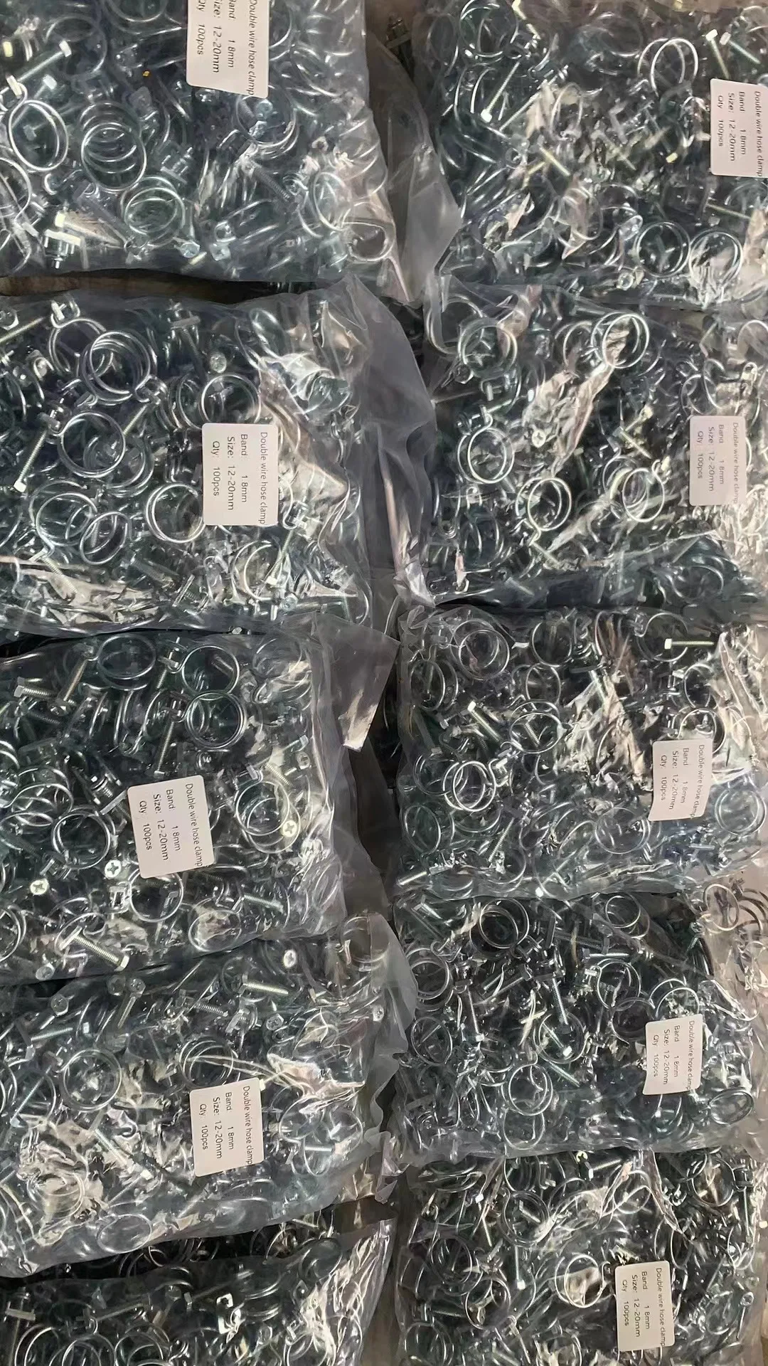 Stainless steel custom size adjustable double wire hose clamp