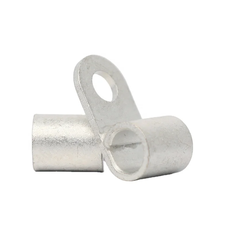 Hot Sale OEM Copper Crimping Electrical 18 Awg Non-Insulated Tin-Plated 7.8mm Flag Cable Lugs Wire Ring Flag Terminals