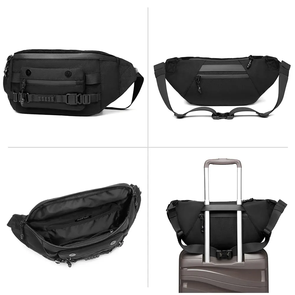 Ozuko 9681 Sling Bag for Men Crossbody Sling Backpack Travel Hiking Chest Bag Daypack Compatible IPad Mini