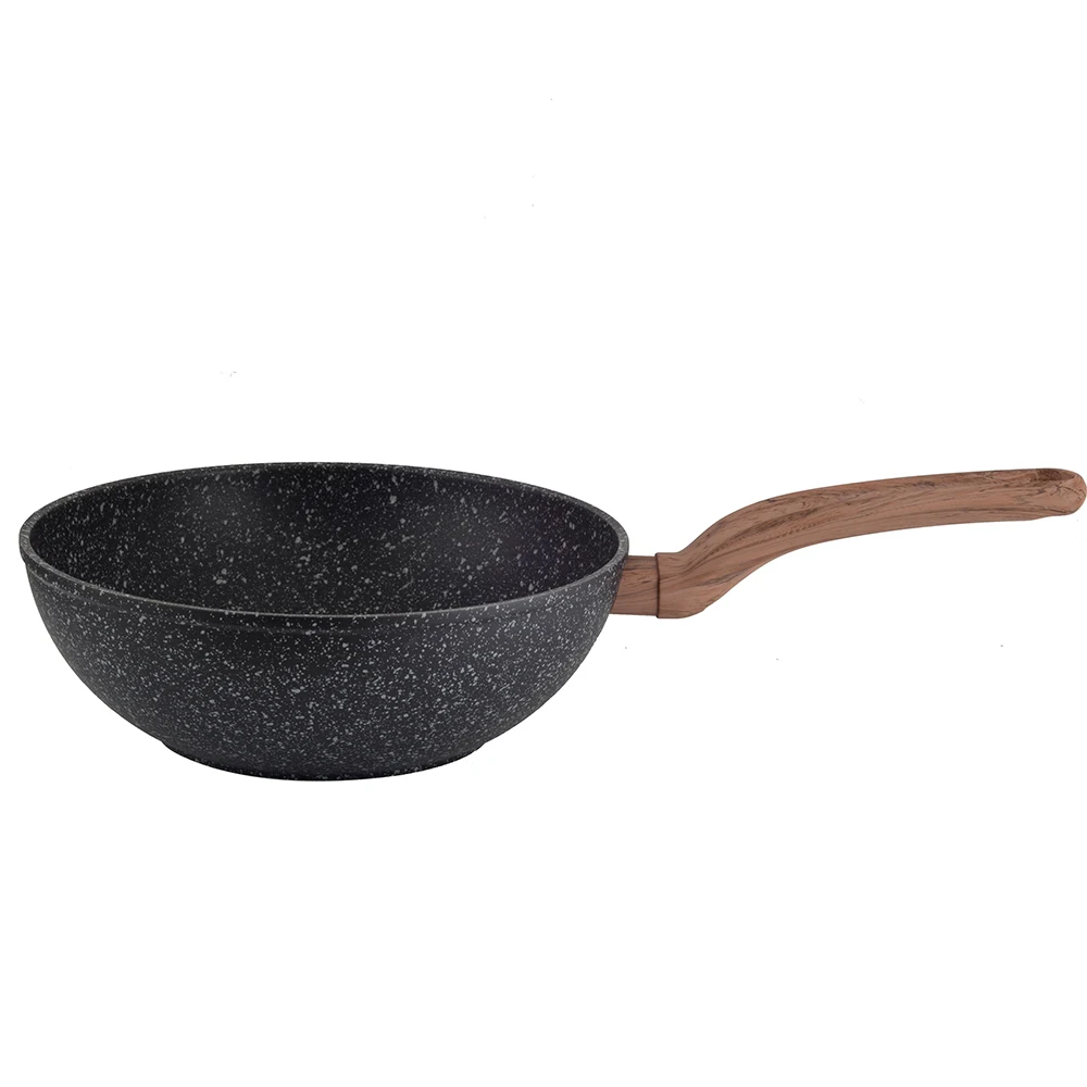 Carote 28cm Forged Aluminum Woks Cookware Granite Pan Non Stick Wok Cooking Pot Set Frying