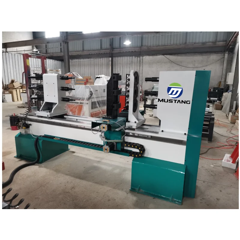 MT1516 Mustang Triple Axis Automatic Wood Lathe Machine Woodworking Machine Baseball Bat Cnc Wood Turning Lathe