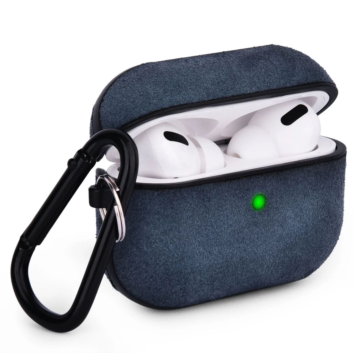 
 Модный синий кожаный портативный чехол, сумка для наушников apple, алькантара, кожаный чехол для apple airpod pro, индивидуальный чехол с логотипом  