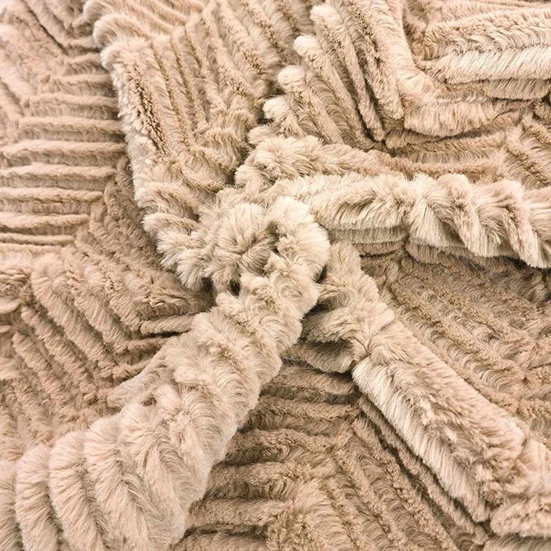 
heavy fleece recycled polyester material faux fur rabbit for home textile 