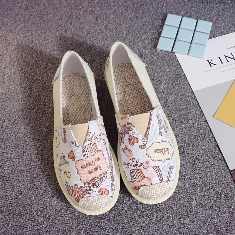 2021 Wholesale Design Jute Espadrilles Womens Casual Rubber Shoes Slip On Canvas Shoes For Women Canvas