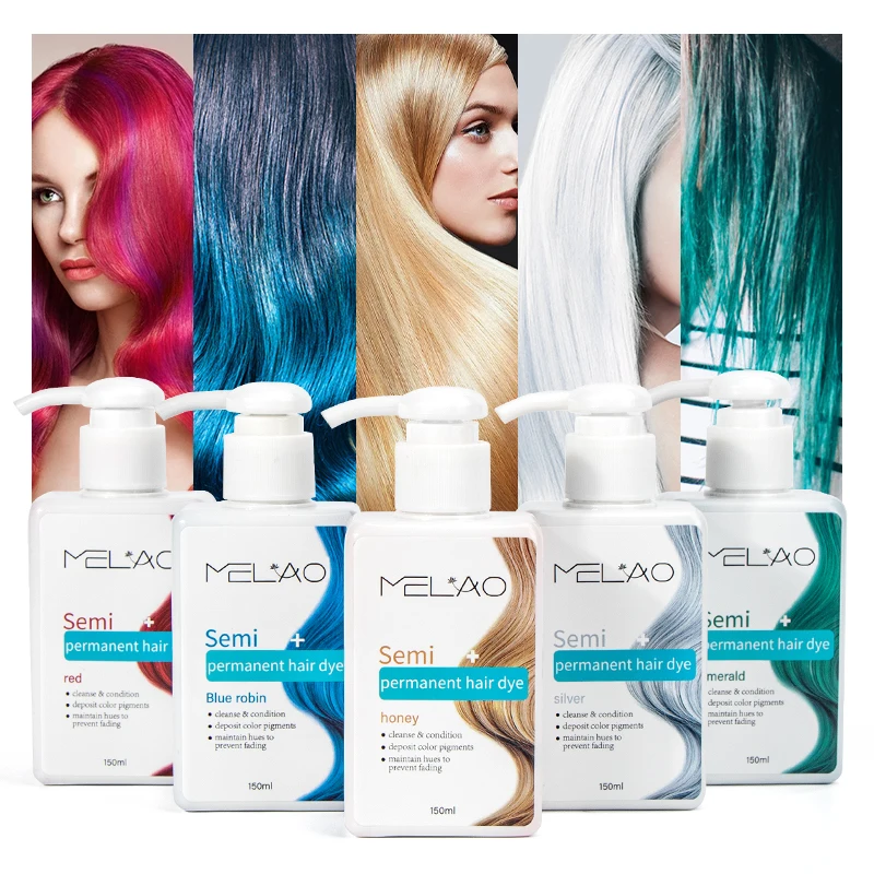 Wholesale Private Label Enhance  Deepen Natural Color-Treated Hair  Semi-permanent hair dye for 18 colors Coverage