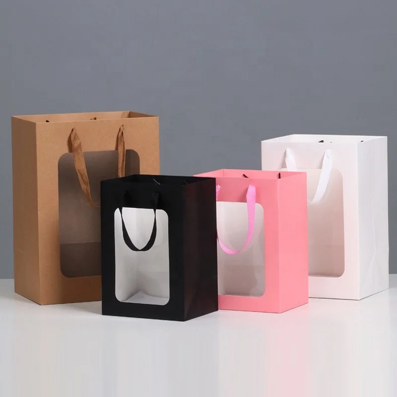 Customized Logo Design Luxury Paper Bag Gift Packaging Bag Shopping Paper Bag With Ribbon Handle