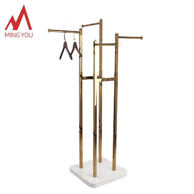 Индивидуальная модная металлическая подставка для магазина женской одежды розничного Золотая Подставка