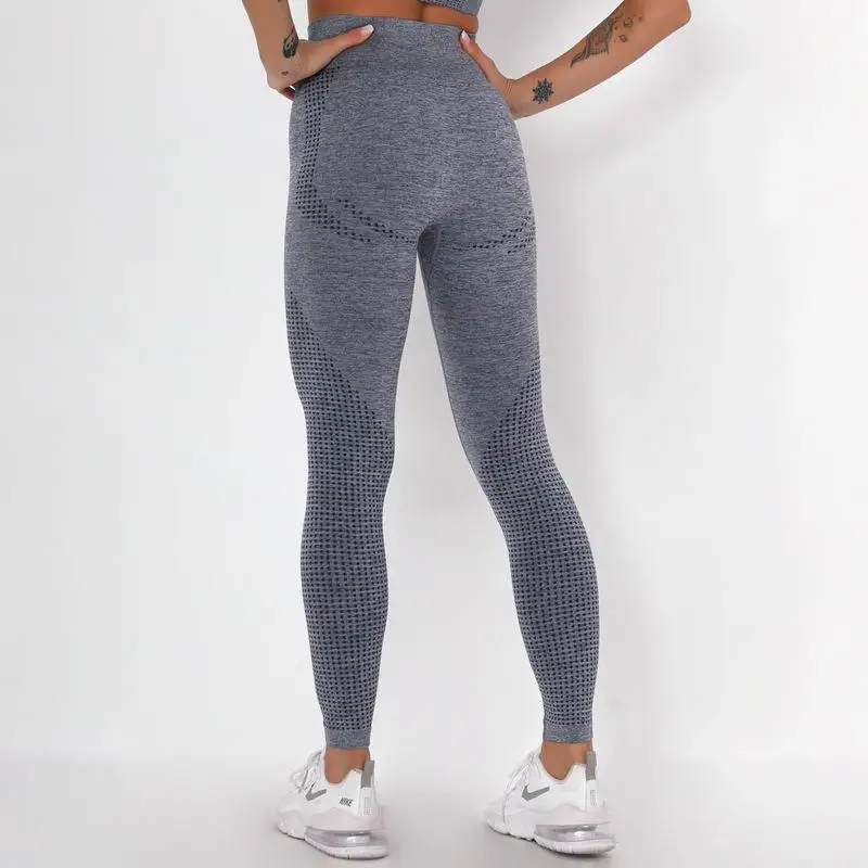 Gym Wear Reticulated Solid Color Anilox Yoga Leggings Basic Sona Fashion Super High Waist Texture Legging Jacquard Sport pant