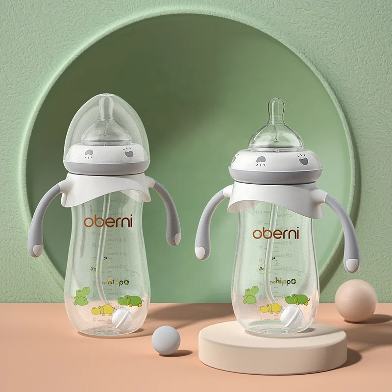 9oz (approx. 270ml) BPA-free, easy-to-clean, wide-neck, fast-flow PP baby feeding bottle