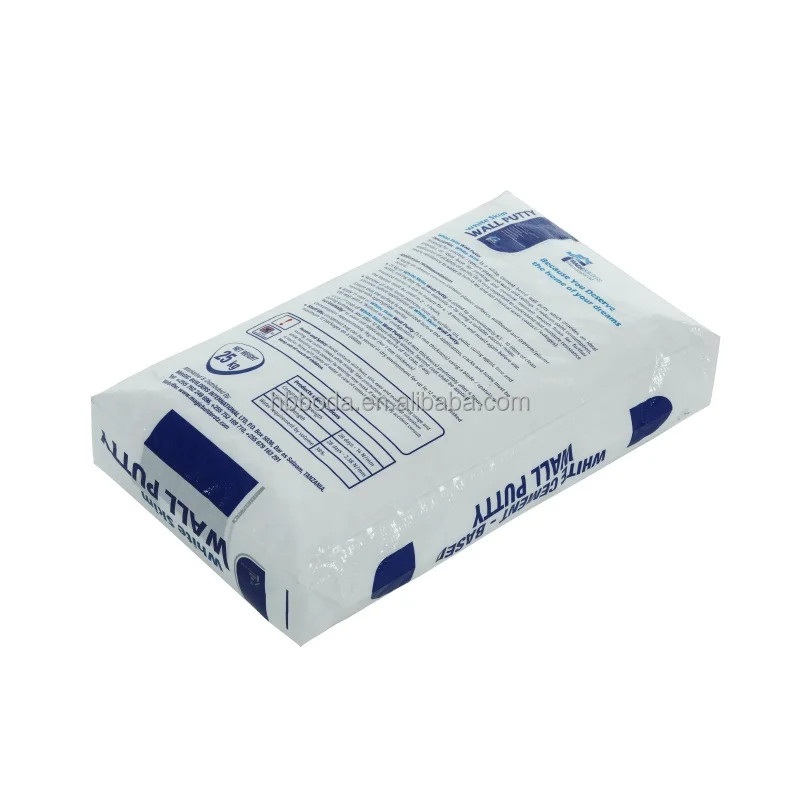 25kg empty plastic pp woven sack block bottom white cement packing bag