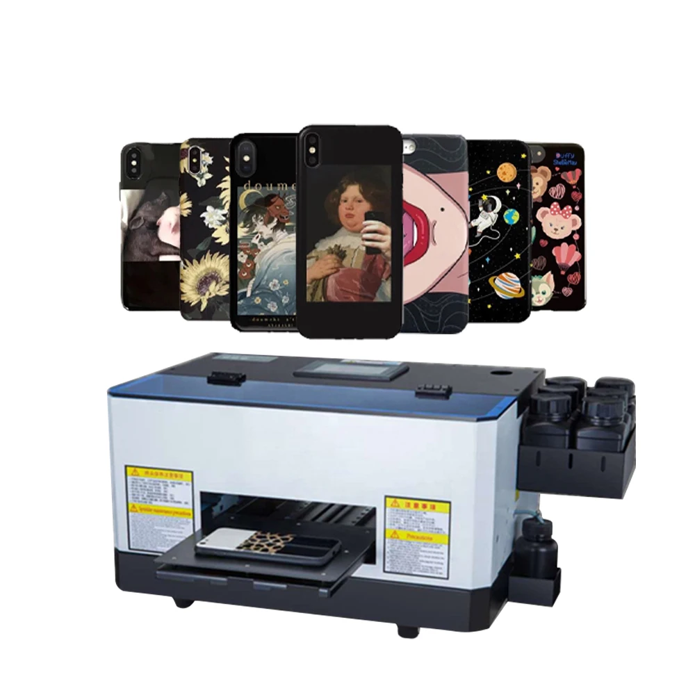 Reizjet L800 Head Automatic Hologram Uv Printing Machine Mini A5 Uv Printer Flat Bed Printing Machine Phone Case Printer
