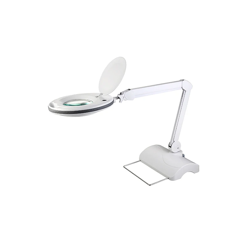 Cosmetic Magnifying Manicure Table Lamp Beauty Salon Magnifying Lamp With Dual Color Brightness Adjustment