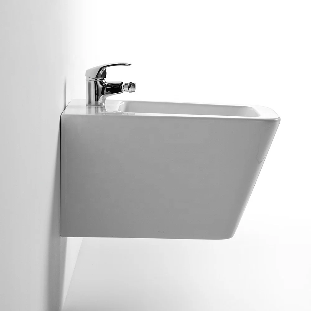 China High Quality Bathroom Ceramic Toilet Bidet Sets Wall Mounted Square Hanging Bidet WC