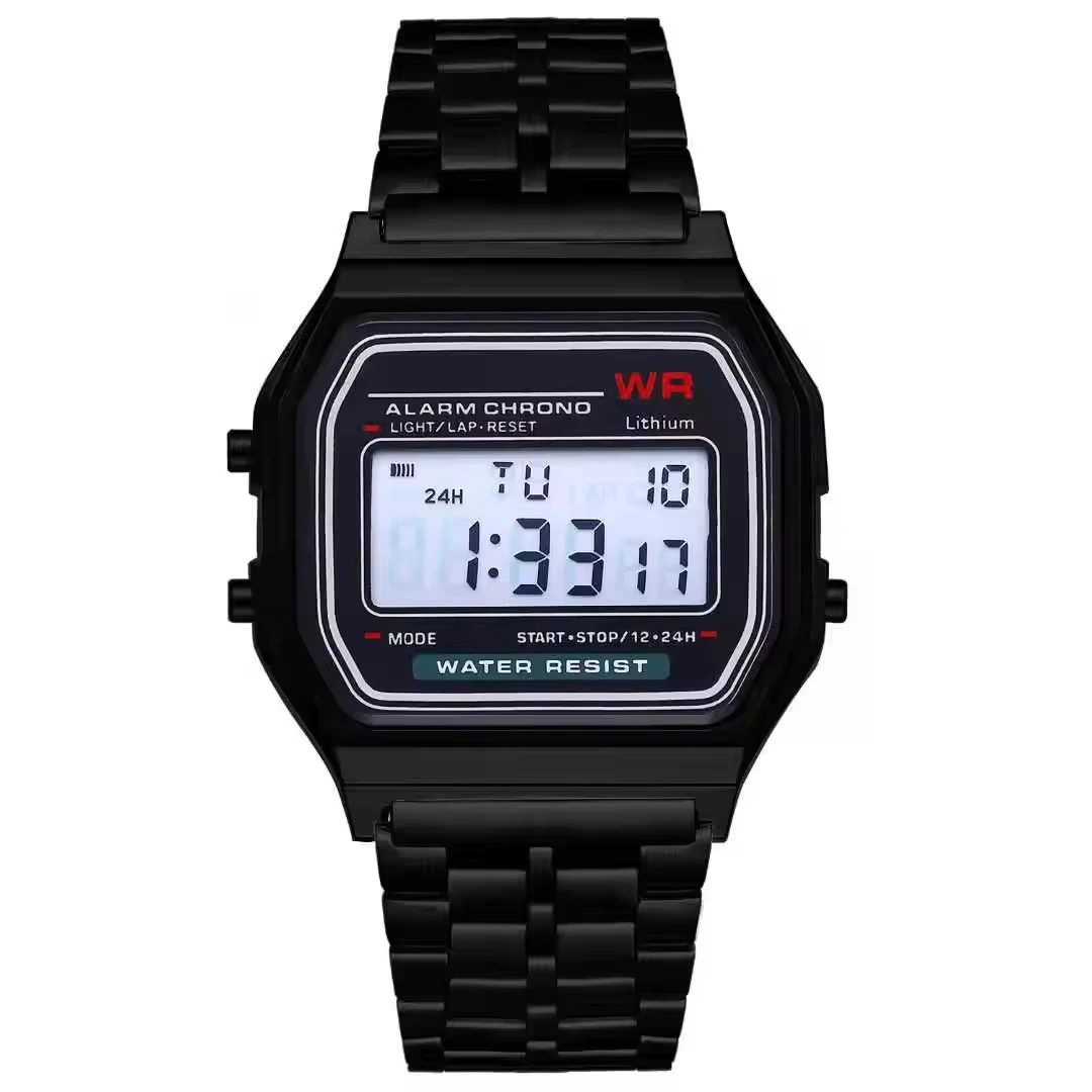 hot selling metal LCD digital wrist watch for unisex sport digital watch
