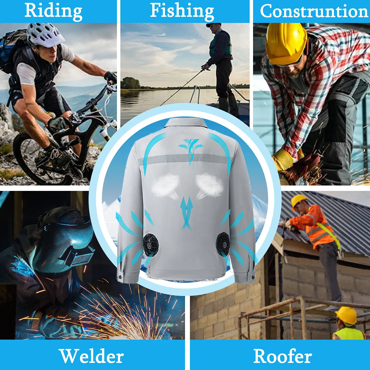 Wholesale 3 Speed Outdoor Sun Protection Air Conditioned Clothes Unisex Cooling Vest with 2 Fans