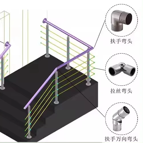 stainless steel glass handrail post 304 and 316 material tube railing post