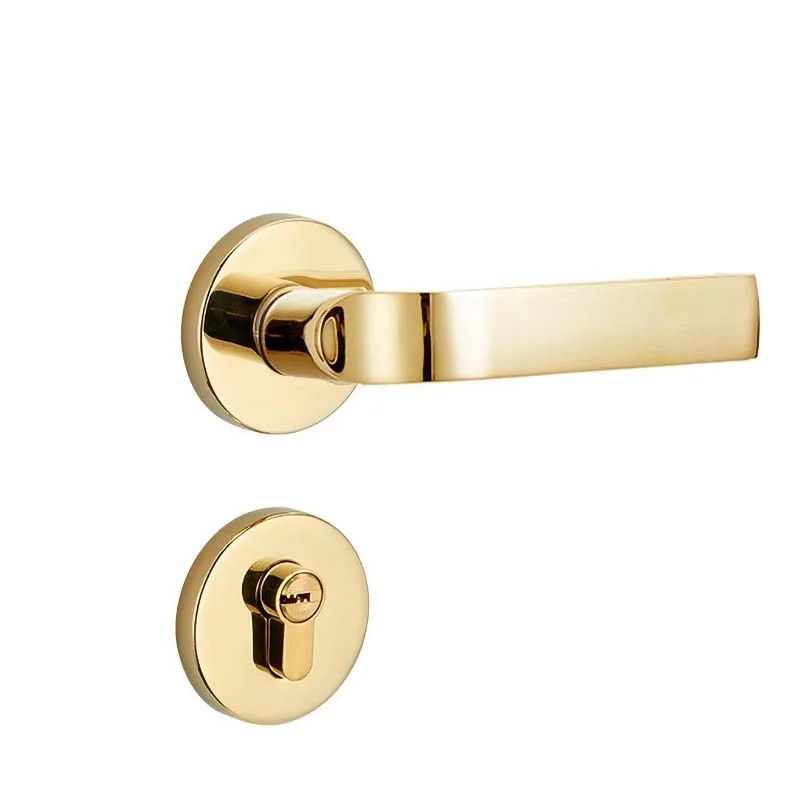 Qiansi Indoor door lockgold split lock brass silent lockbedroom silent universal wooden door lock