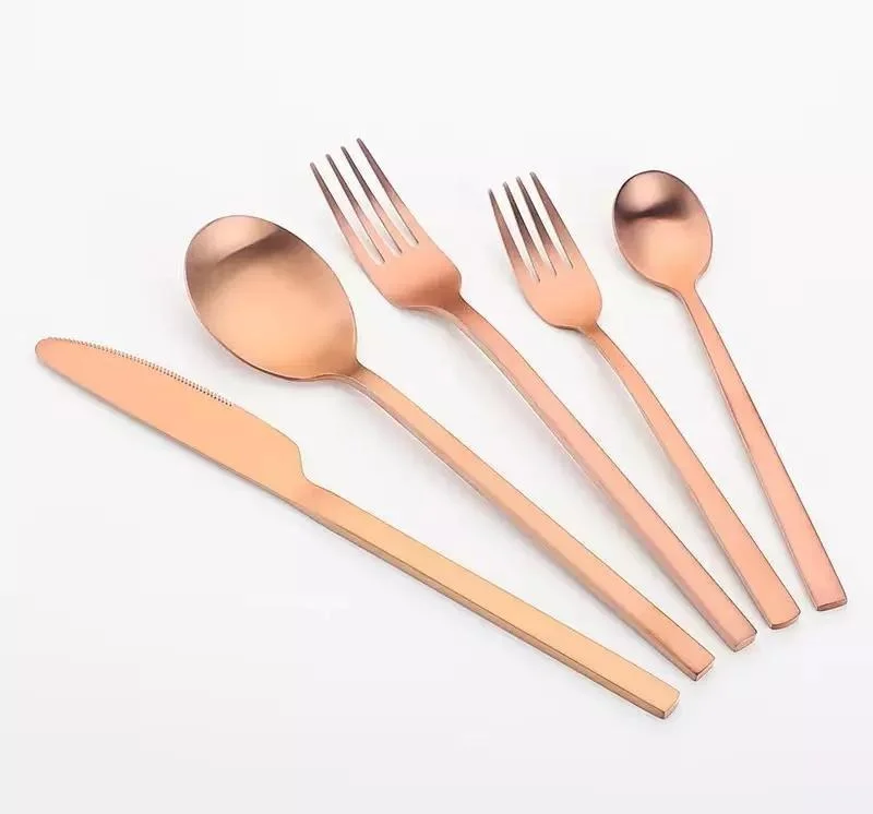 Wholesale Gold Silverware Set Serving Spoon Knife Fork and Stainless Steel Utensils