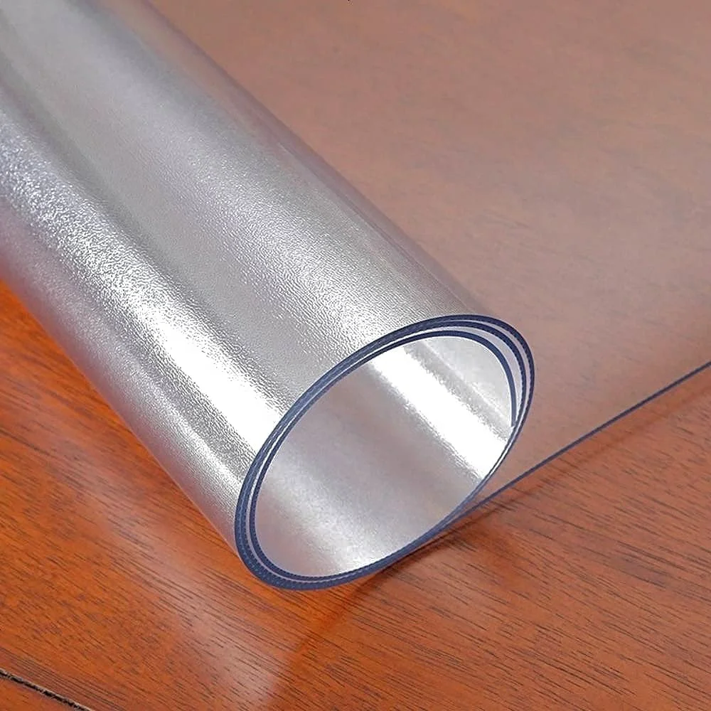 Custom Multi-Size 1.5mm Thick Clear PVC Table Cover Protector -Rectangular Plastic Tablecloth Desk Pad for Coffee