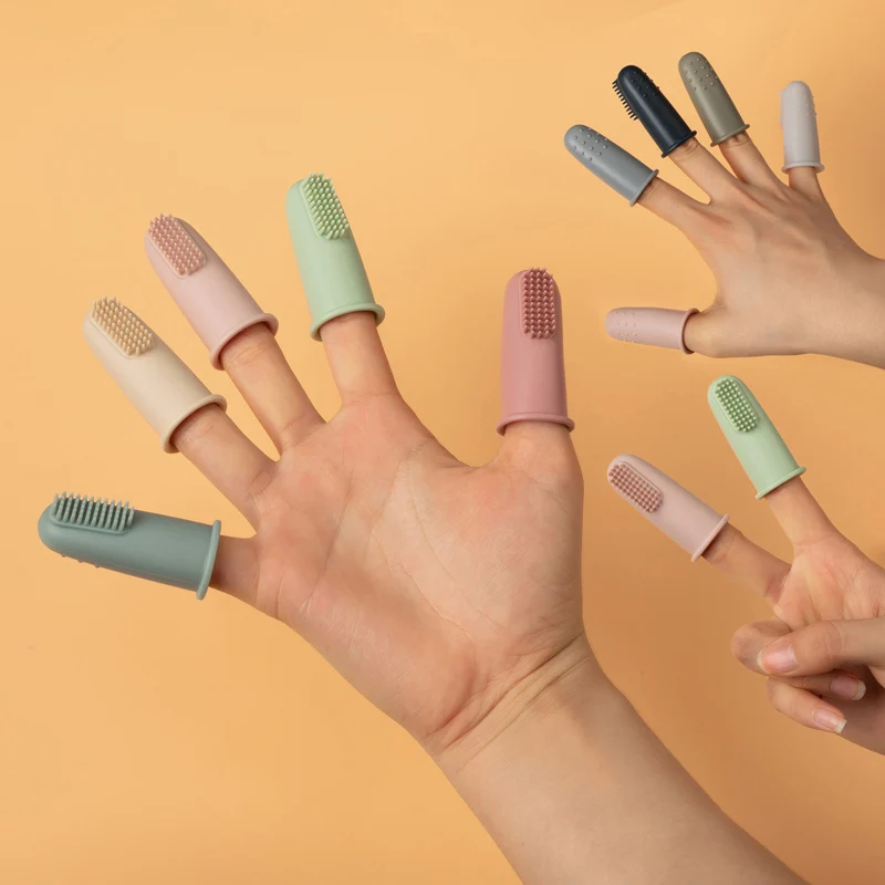 Factory Sale Super Soft Dog Toothbrush Nontoxic Bpa Free Silicone Pet Cat Clean Finger Toothbrush Baby Teethers