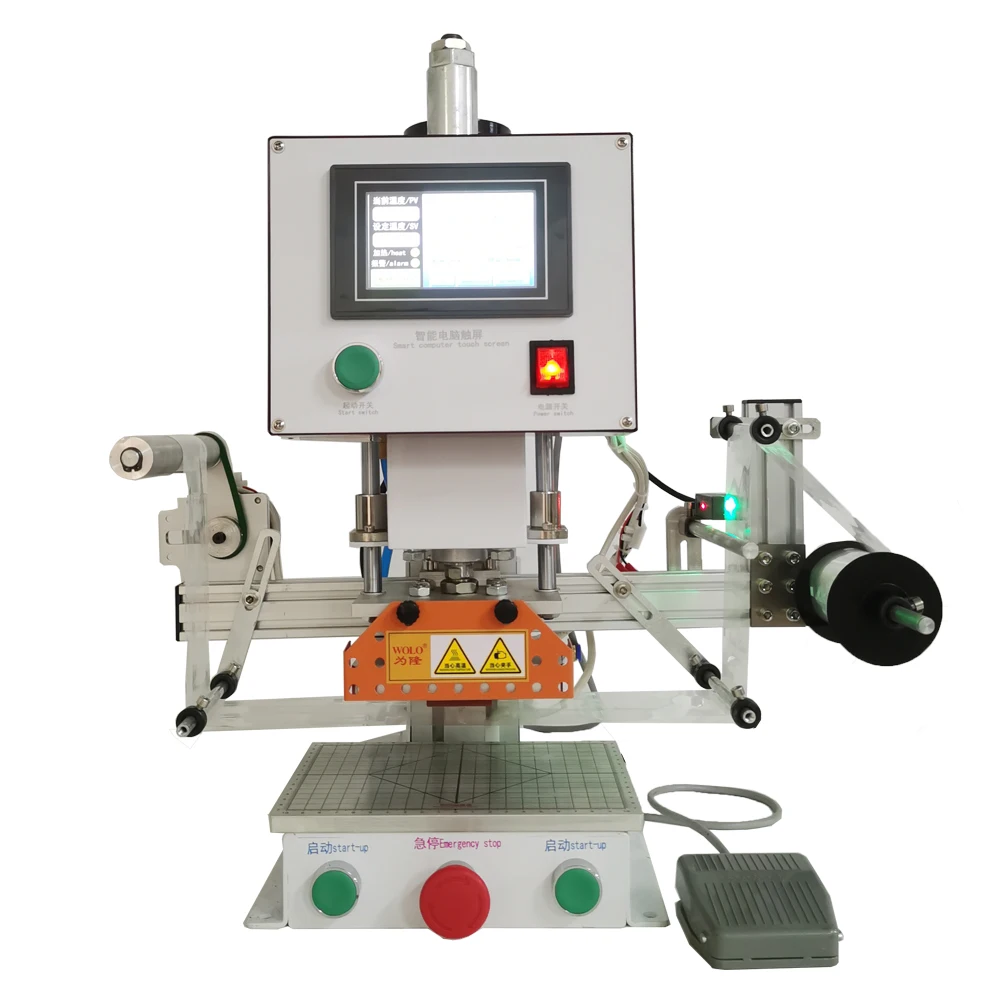 3d Fabric Logo Heat Transfer Embossing Pneumatic tshirt printing holographic Heat Press Stamping Machine For T-shirts Clothing