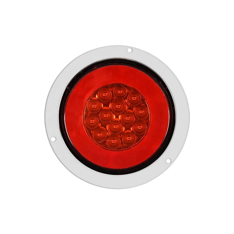 Заводская поставка, 24 В, 4 дюйма, светодиодный круглый задний фонарь для грузовика, прицепа, грузовика, трактора с металлическим/хромированным/резиновым кольцом