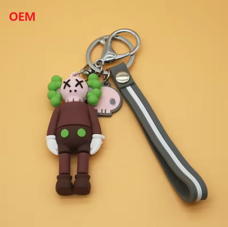 Custom 3D Cute Cartoon Anime Keychain Accessories PVC Trendy Birthday Gift Bag Pendant Kawed Figure Keychain