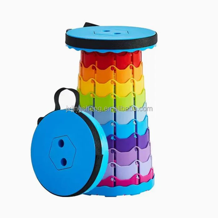 1pc Available Durable 150kgs Weight Capacity Small Folding Camping Chair Retractable Stool Plastic