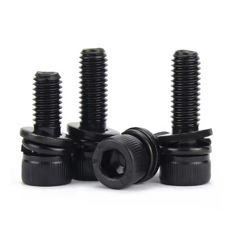 M3M4M5M6M8 12.9 level hexagonal three combination screws self-belt pad bumper pad screw cylindrical bolts