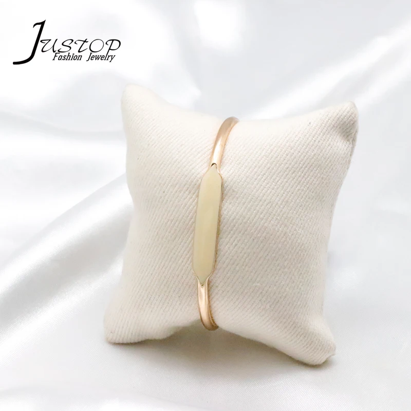 Kid jewelry open design simple gold plated enamel baby bangle