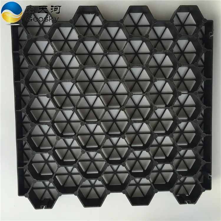 Black Flat Surface Plastic Geogrids Driveway Gravel Stabilizer Grid
