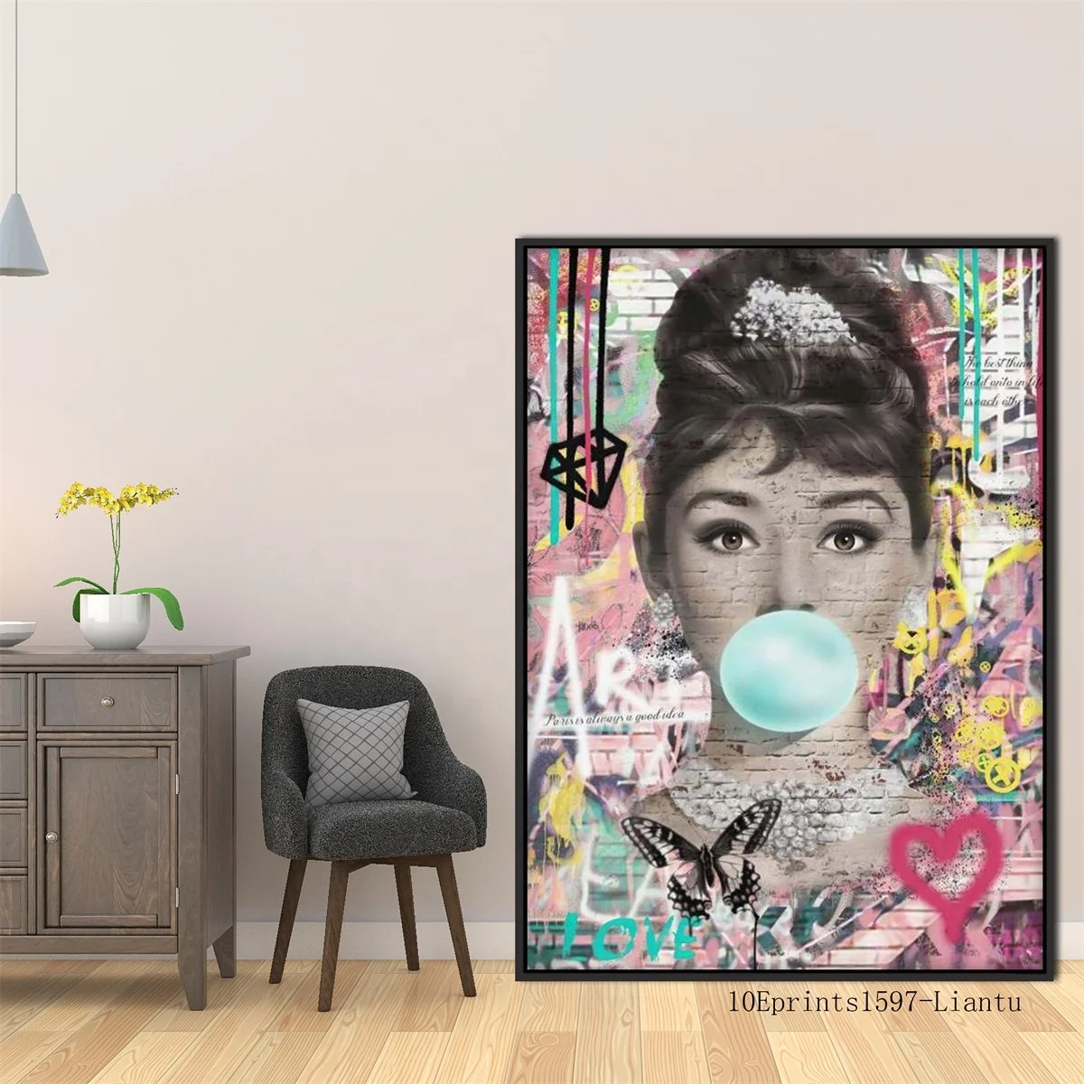Home Room Handmade Decor Street Graffiti Artwork Funny Wall Art Graffiti Paintings