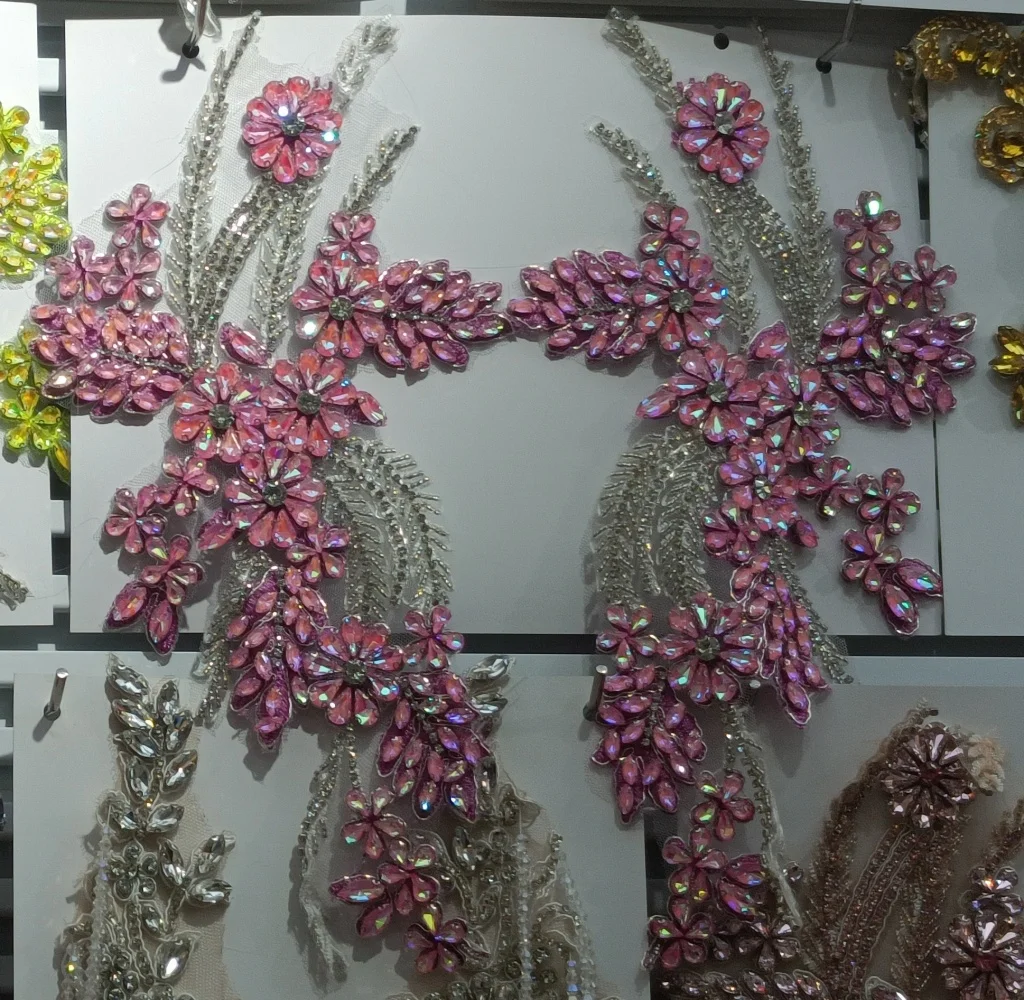 AFFNINTY  Luxury High-end Custom Made Handcrafted Embroidery Rhinestone Applique for Bridal Dress Couture Dance Costume