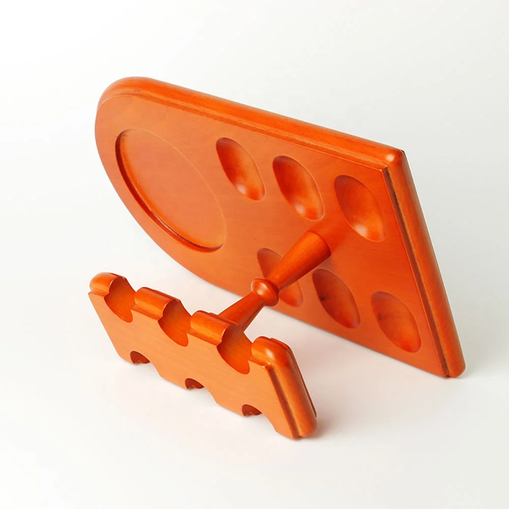 MUXIANG new arrival European beech wood rack stand holder display for 6 smoking pipes and 1 glass tobacco humidor jar