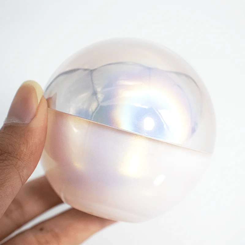 Luxury Pink Double Wall Container Plastic Cream Packaging 30g 50g Cosmetic Cream Jar With Pearl Craft Lids