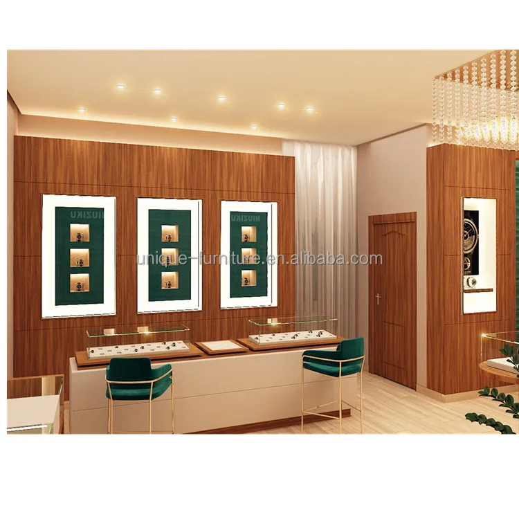 Классический Стиль Ювелирный магазин мебель деревянный дисплей витрина ювелирные изделия Манекен Дисплей Стенд стеклянный шкаф с подсветкой