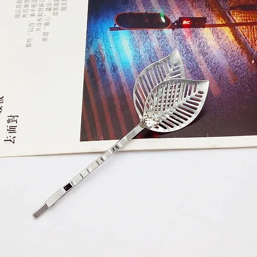 Новое поступление высокое качество и Лучшая цена Двойные листья заколки для волос, ажурные металлические заколки для волос