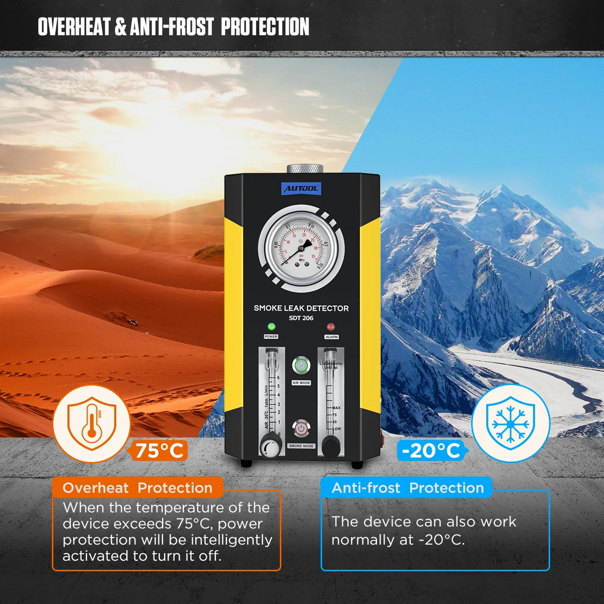 Top Ranking AUTOOL SDT-206 Car EVAP System Leak Testing Machine Leak Detector, 12V Automotive Fuel Pipe System Leak Tester