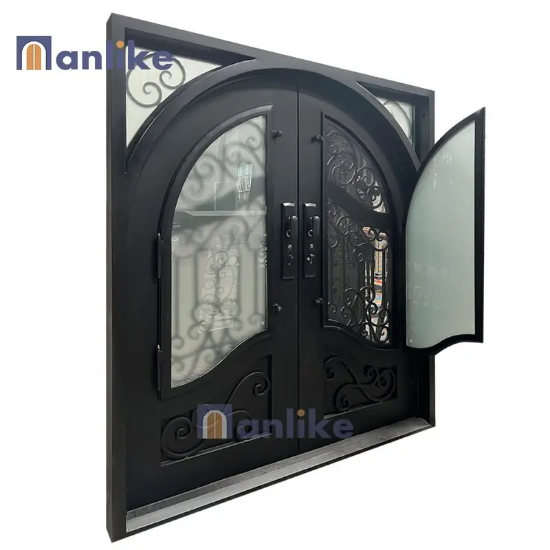 Anlike Contemporary Custom Villa Front Single European Wrought Exterior Patio French Door Iron Without Glass