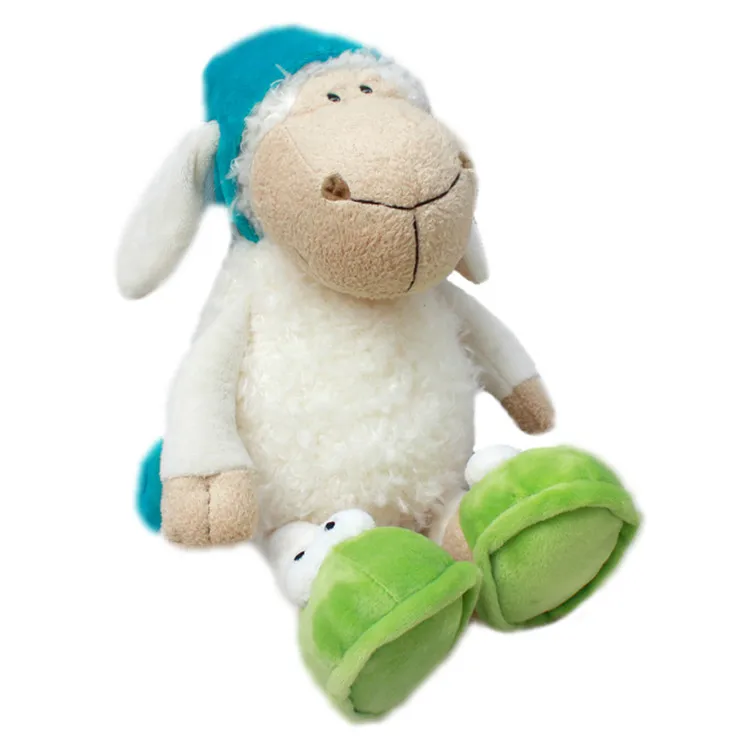 Wholesale new creative good quality cartoon stuffed animal Sleepy Sheep with frog plush toy