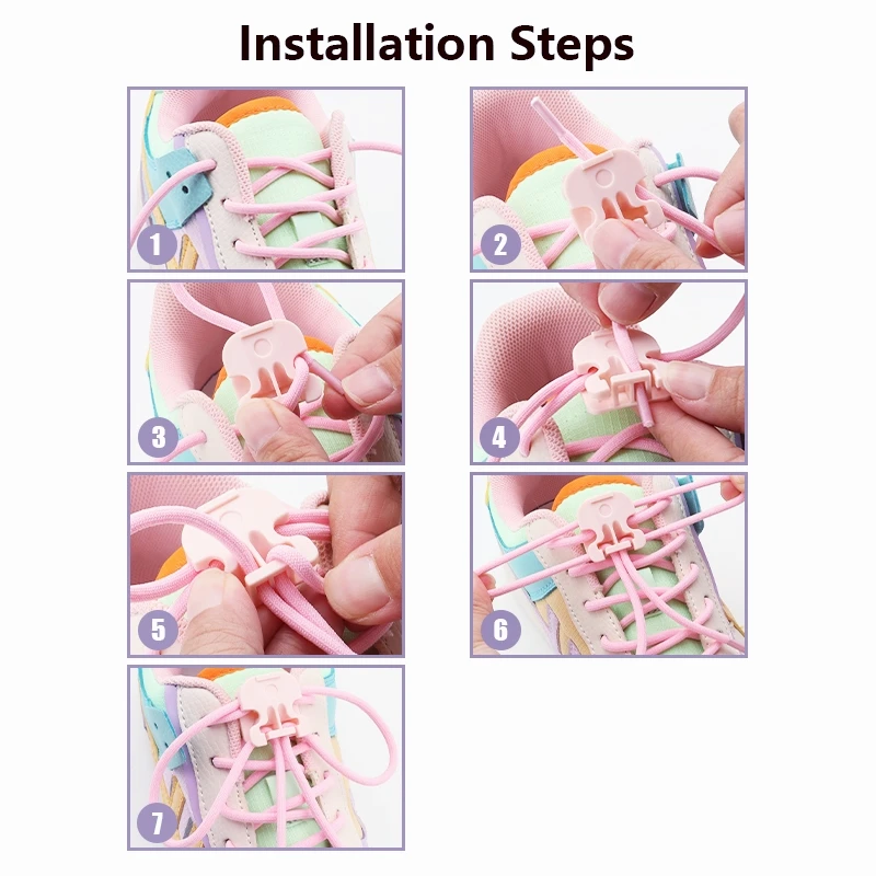 No tie Shoelaces Flat Elastic Shoe Laces With Colored For Kids and Adult Sneakers Shoelace Quick easy lock Shoelaces